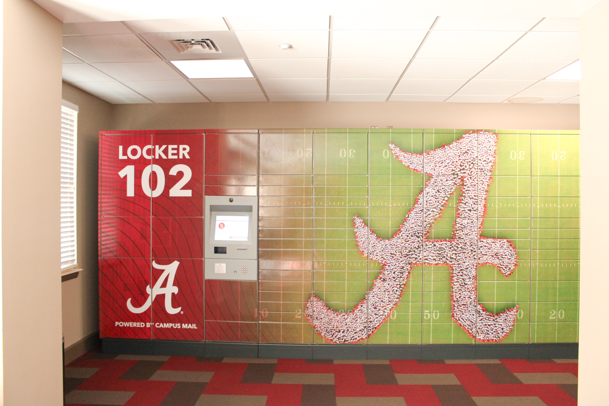 Locker 102 wrap of the students doing the Script A on the football field.